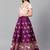 Purple & Peach-Coloured Semi-Stitched Lehenga with Unstiched Choli