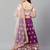 Purple & Peach-Coloured Semi-Stitched Lehenga with Unstiched Choli
