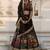 Black Floral Digital Printed Art Silk Bridal Lehenga Choli