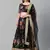 Black & Grey Printed Semi-Stitched Lehenga & Unstitched Blouse with Dupatta