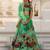 Green Floral Digital Printed Art Silk Bridal Lehenga Choli