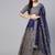 Navy Blue Embroidered Semi-Stitched Myntra Lehenga & Unstitched Blouse with Dupatta