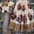 Cream Floral Digital Printed Art Silk Bridal Lehenga Choli