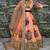 Peach Floral Digital Printed Art Silk Bridal Lehenga Choli