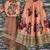 Peach Floral Digital Printed Art Silk Bridal Lehenga Choli