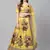 Yellow & Burgundy Printed Semi-Stitched Lehenga & Unstitched Blouse with Dupatta