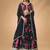 Pretty Black Chinon Floral Printed Lehenga Choli