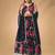 Pretty Black Chinon Floral Printed Lehenga Choli