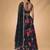 Pretty Black Chinon Floral Printed Lehenga Choli