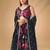 Pretty Black Chinon Floral Printed Lehenga Choli