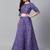 Blue & Golden Semi-Stitched Party wear Lehenga & Unstitched Blouse with Dupatta