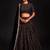 Black Zari Embroidered Silk Bridal Lehenga Choli