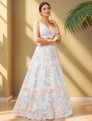 Wonderful Off-White Sequins Net Reception Wear Lehenga Choli 2