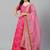 Pink & Golden Semi-Stitched Lehenga & Unstitched Blouse with Dupatta