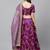 Purple Semi-Stitched Lehenga & Unstitched Blouse with Dupatta