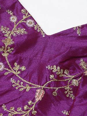 Purple Semi-Stitched Lehenga & Unstitched Blouse with Dupatta 4