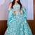 Fascinating Blue Sequins Net Reception Wear Lehenga Choli With Dupatta