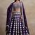 Beautiful Purple Thread Work Georgette Wedding Wear Lehenga Choli