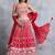Awesome Red Thread Embroidered Georgette Wedding Lehenga Choli