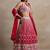 Marvelous Red Thread Work Georgette Sangeet Wear Lehenga Choli