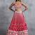 Awesome Red Thread Embroidered Georgette Wedding Lehenga Choli