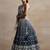 Great Navy Blue Thread Embroidered Georgette Wedding Lehenga Choli
