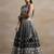 Awesome Black Thread Work Georgette Reception Wear Lehenga Choli