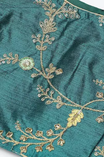 Off-White Semi-Stitched Lehenga & Unstitched Blouse with Dupatta