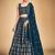 Memorable Teal Blue Embroidered Georgette Wedding Lehenga Choli