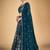 Memorable Teal Blue Embroidered Georgette Wedding Lehenga Choli