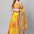 Yellow & Orange Printed Semi-Stitched Lehenga & Unstitched Blouse with Dupatta