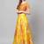 Yellow & Orange Printed Semi-Stitched Lehenga & Unstitched Blouse with Dupatta