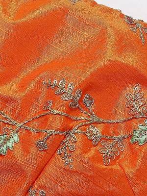 Yellow & Orange Printed Semi-Stitched Lehenga & Unstitched Blouse with Dupatta 4