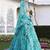 Sky Blue Floral Organza Bridal Lehenga Choli