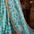 Sky Blue Floral Organza Bridal Lehenga Choli