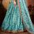 Sky Blue Floral Organza Bridal Lehenga Choli