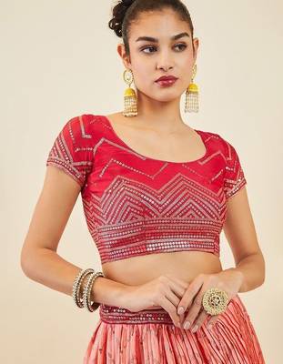 Mesmerizing Pink Sequins Art Silk Festival Wear Lehenga Choli 4