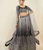 Enchanting Black Sequins Art Silk Reception Wear Lehenga Choli