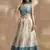 Glamorous White & Blue Sequins Chinon Sangeet Wear Lehenga Choli