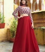 Beautiful Red Sequins Georgette Function Wear Lehenga Choli