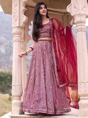 Pink Sequins Heavy Net Party Wear Lehenga Choli With Dupatta 1