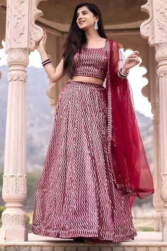 Pink Sequins Heavy Net Party Wear Lehenga Choli With Dupatta