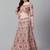 Peach & Golden Semi-Stitched Bridal Lehenga & Unstitched Blouse with Dupatta