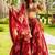 Maroon Floral Printed Organza Bridal Lehenga Choli