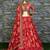 Maroon Floral Printed Organza Bridal Lehenga Choli