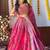 Stunning Pink Floral Printed Organza Bridesmaid Lehenga Choli