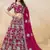 Dazzling Pink Silk Thread Embroidered Lehenga Choli
