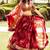 Maroon Floral Printed Organza Bridal Lehenga Choli