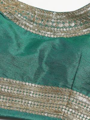 Turquoise Blue Semi-Stitched Wedding Wear Lehenga & Unstitched Blouse with Dupatta 4