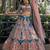 Adorable Blue Embroidered Velvet Wedding Lehenga Choli With Dupatta